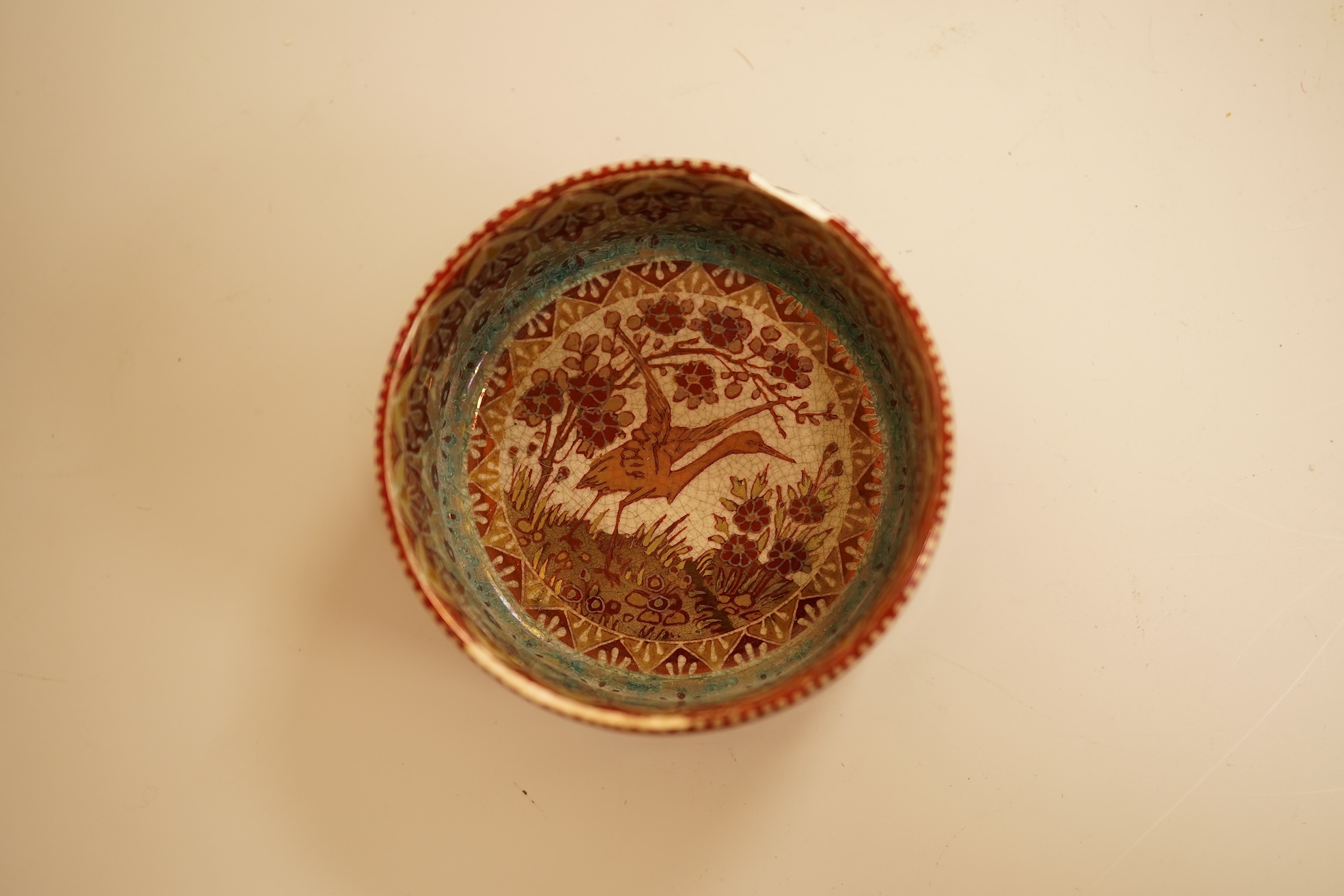 A Zsolnay lustre 'chicken' box and cover and two Sevres style porcelain boxes and covers (3) ‘chicken box’ 5cm diameter.